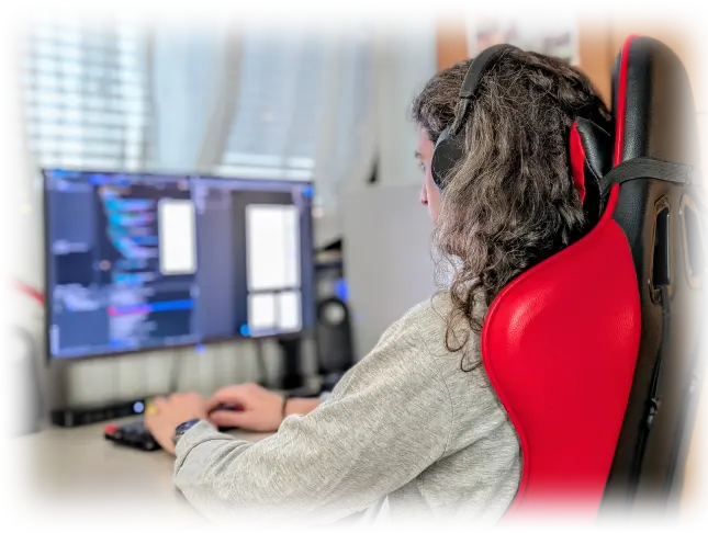 Alessandro working on a project